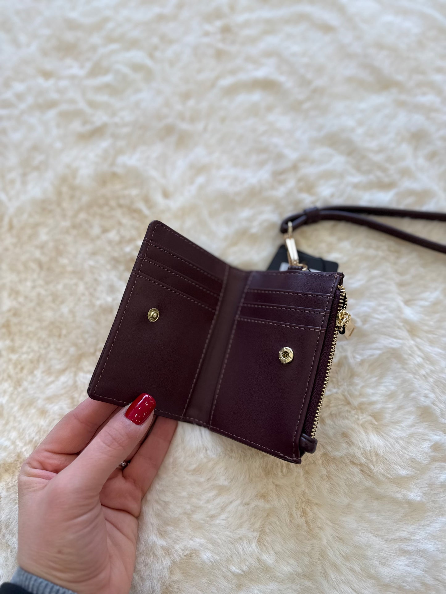 Portacarte bordeaux in similpelle