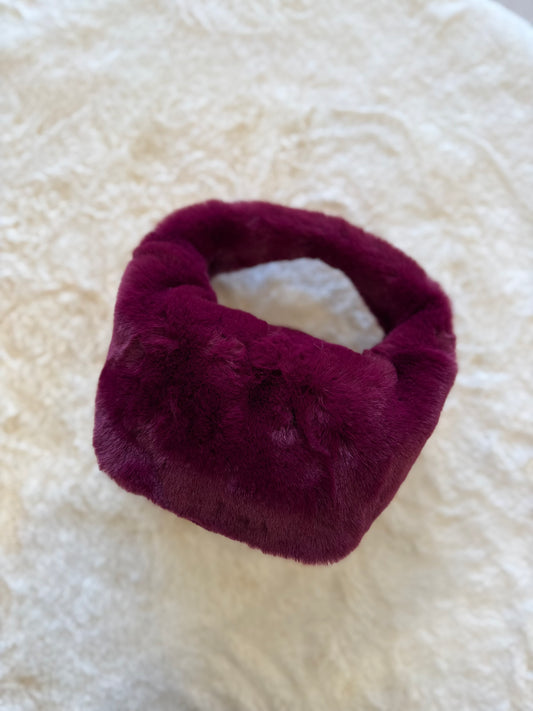 Mini bag in ecopelliccia bordeaux