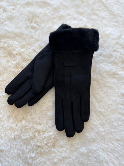 Guanti con dettaglio in ecopelliccia