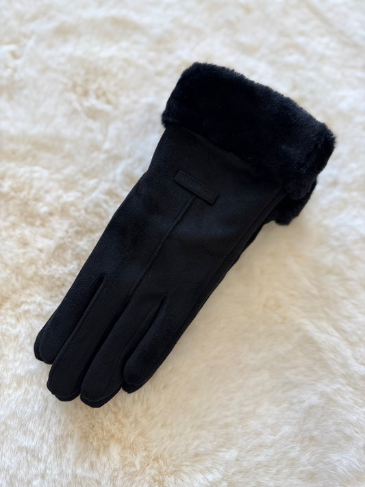 Guanti con dettaglio in ecopelliccia