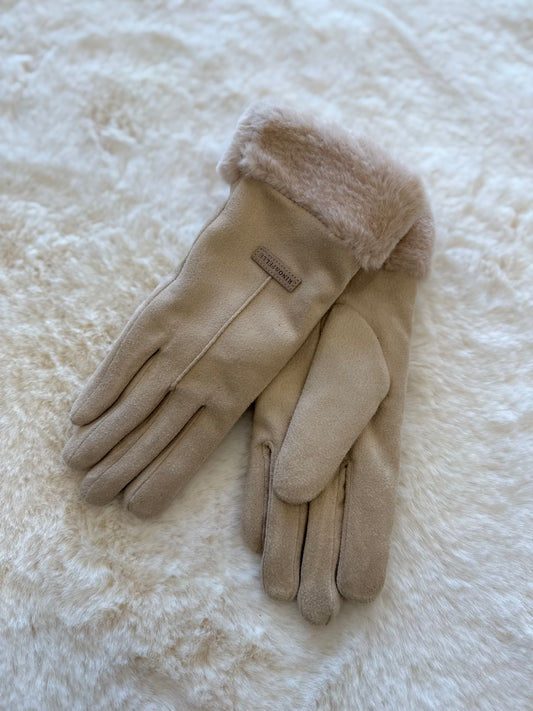 Guanti con dettaglio in ecopelliccia