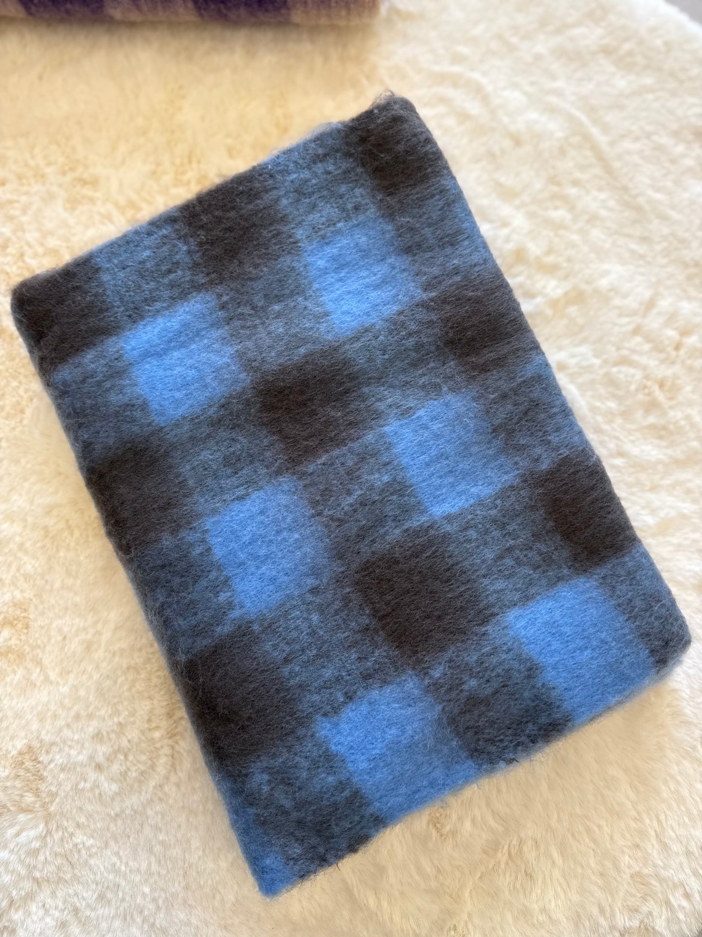 Sciarpa a quadri blu