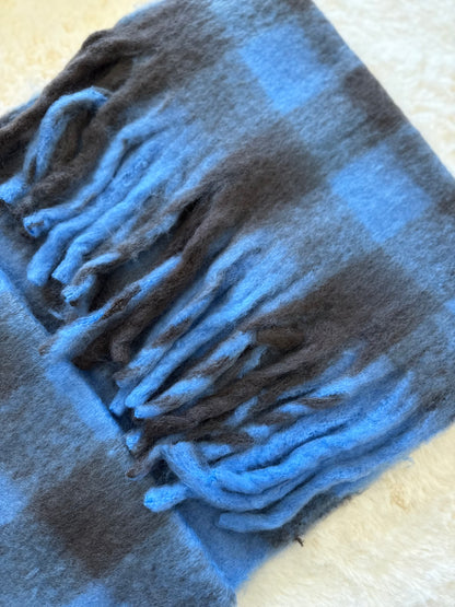 Sciarpa a quadri blu