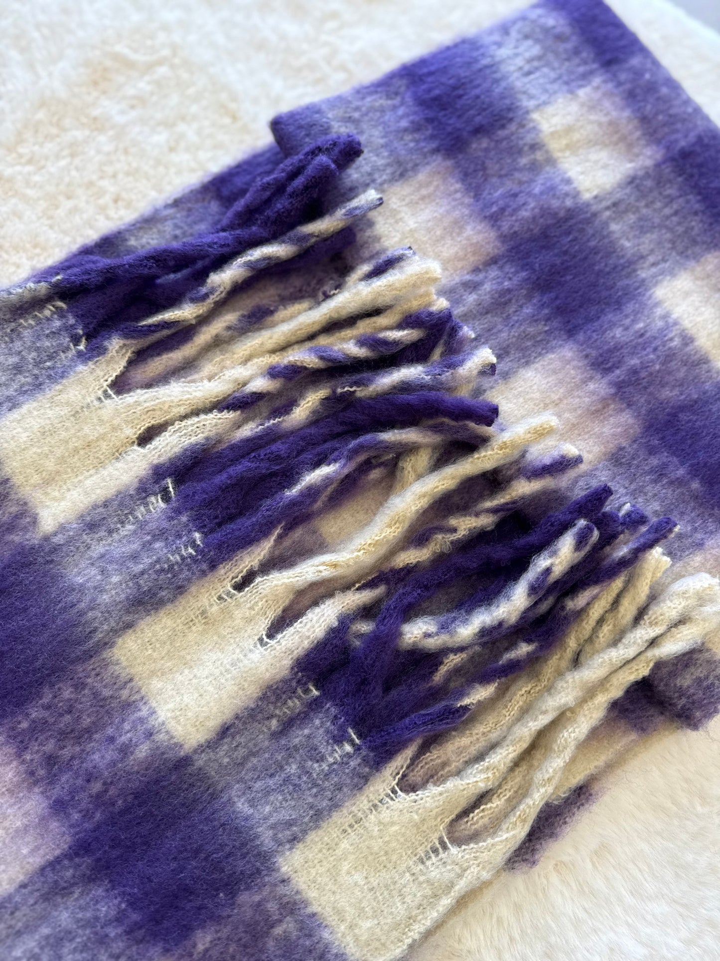 Sciarpa a quadri viola