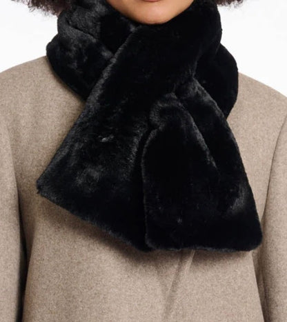 Collo in ecopelliccia nero