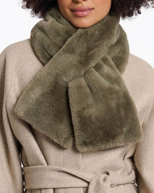 Collo in ecopelliccia verde