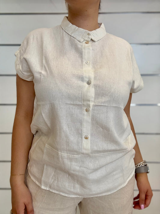 Camicia bianca a manica corta