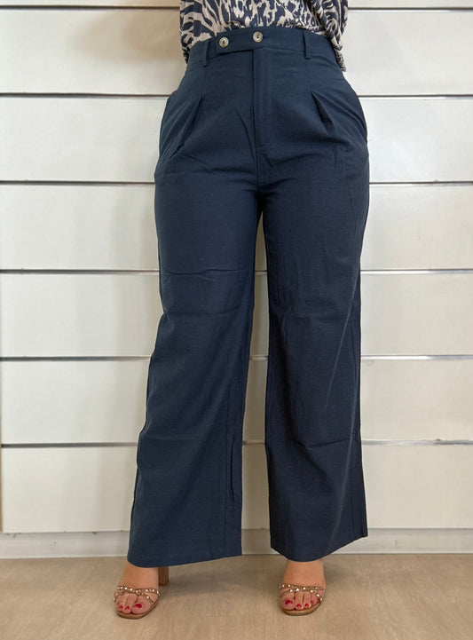 Pantaloni dritti con pieghe