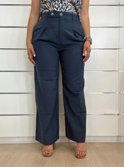 Pantaloni dritti con pieghe