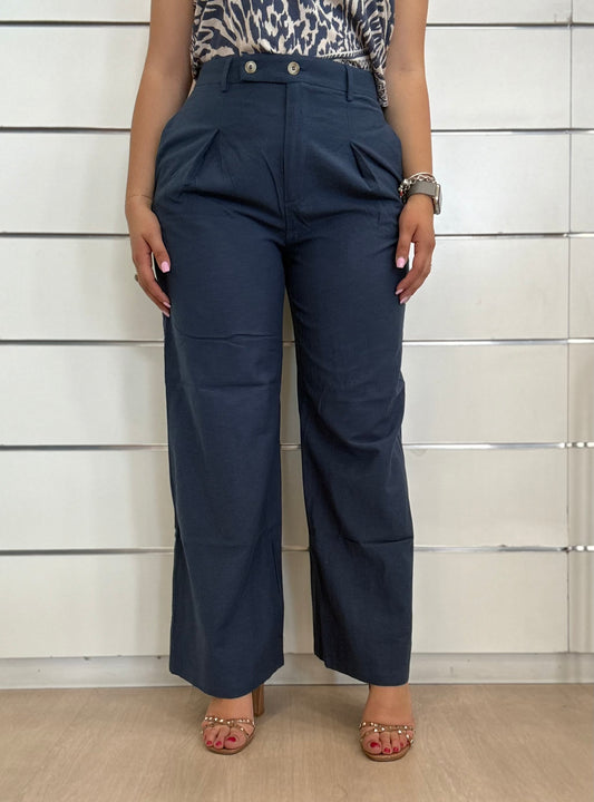 Pantaloni dritti con pieghe