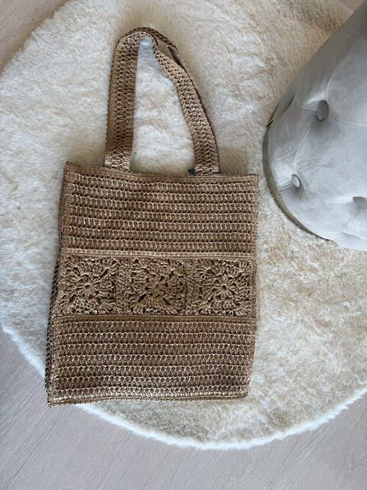 Borsa a spalla in rafia