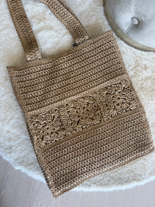 Borsa a spalla in rafia