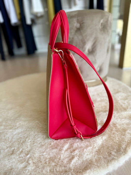 Borsa top handle rossa con logo di Gaudì con design elegante e manico versatile