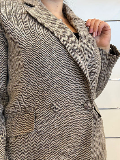 Blazer dritto a spina di pesce multicolor