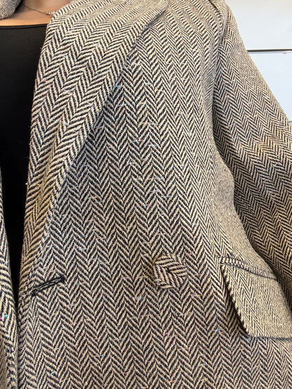 Blazer dritto a spina di pesce multicolor