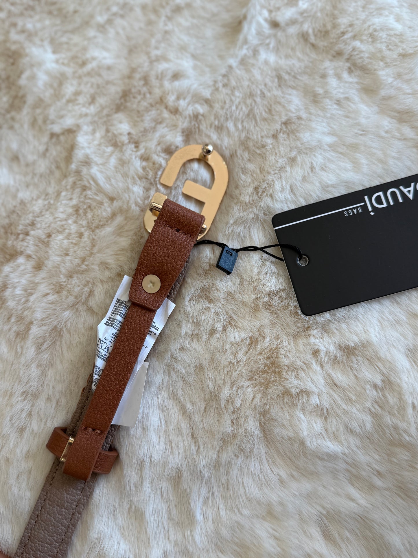 Cintura marrone intrecciata 2 cm di Gaudì con fibbia dorata elegante per un look raffinato