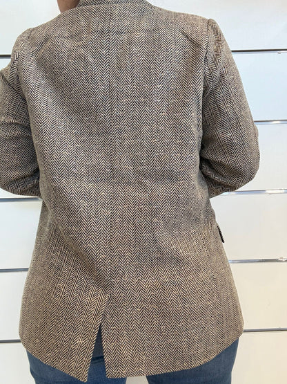 Blazer dritto a spina di pesce multicolor