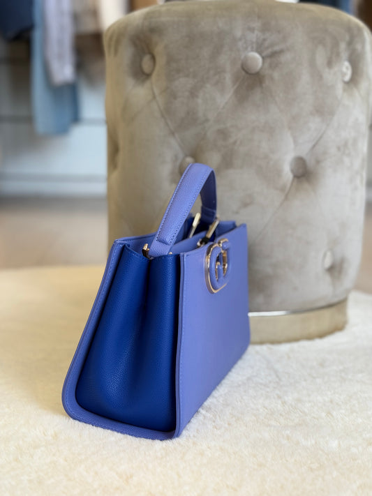 Borsa a mano donna Gaudì in blu e viola con manico elegante e design moderno