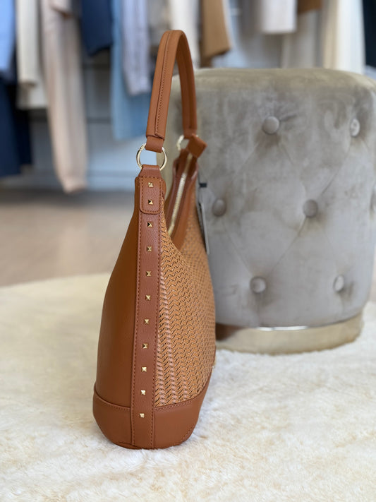 Borsa hobo marrone Gaudì con dettagli in metallo e design elegante per un look sofisticato