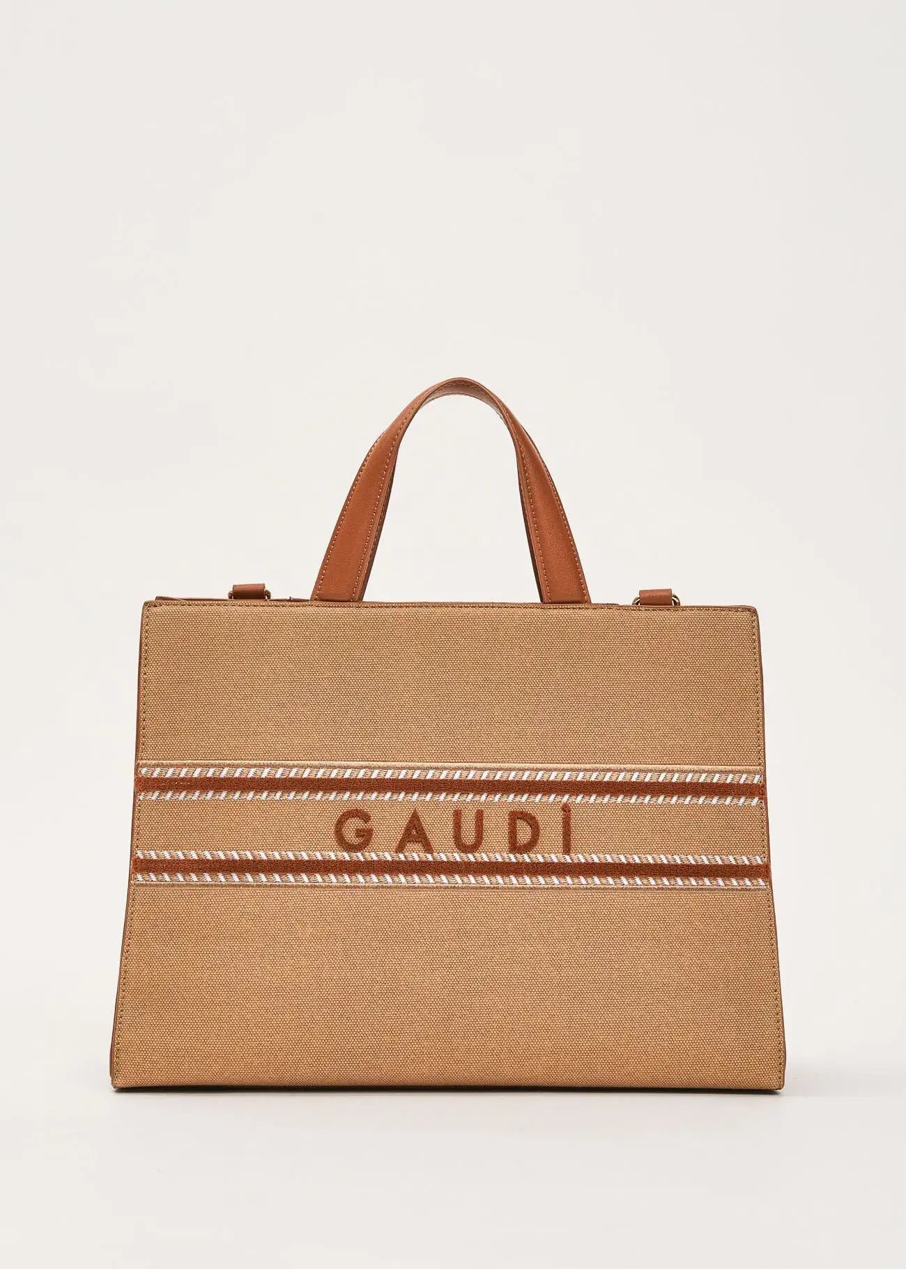 Borsa a mano Gaudì beige con tracolla ideale per lo shopping e l'uso quotidiano