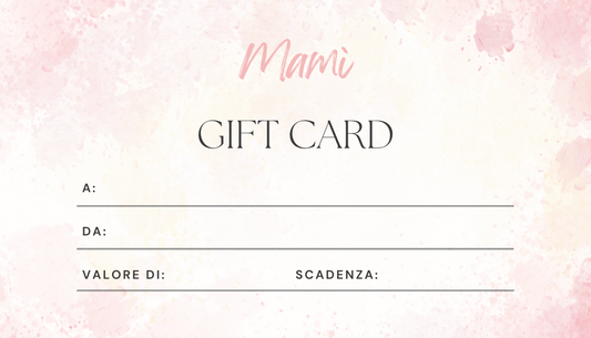 Buono regalo Mamì con design elegante per regali personalizzati da utilizzare in negozio