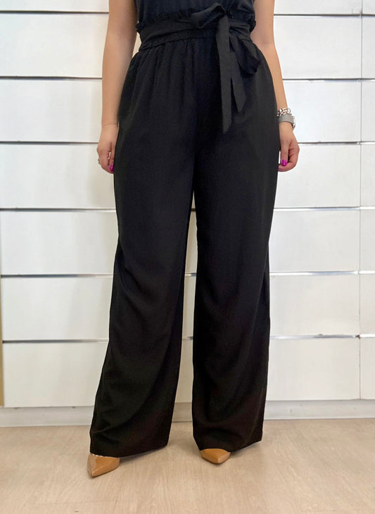 Pantalone nero con cintura ed elastico in vita di Molly Bracken, comodi e eleganti per ogni occasione.