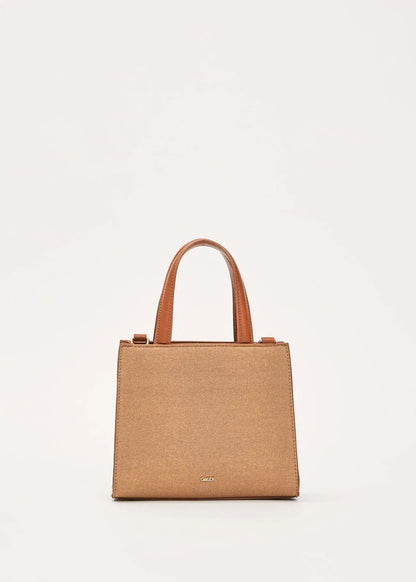 Shopping bag beige con tracolla di Gaudì con manici eleganti e design moderno